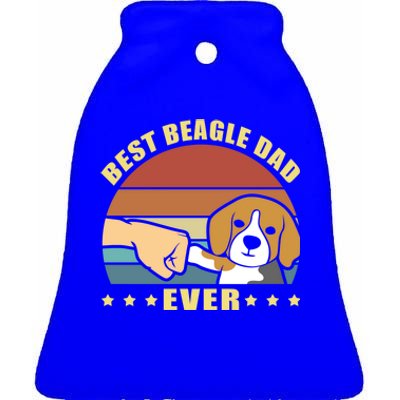 Best Beagle Dad Ever Dog Owner Father Funny Gift Ceramic Bell Ornament