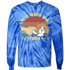 Best Beagle Dad Ever Dog Owner Father Funny Gift Tie-Dye Long Sleeve Shirt