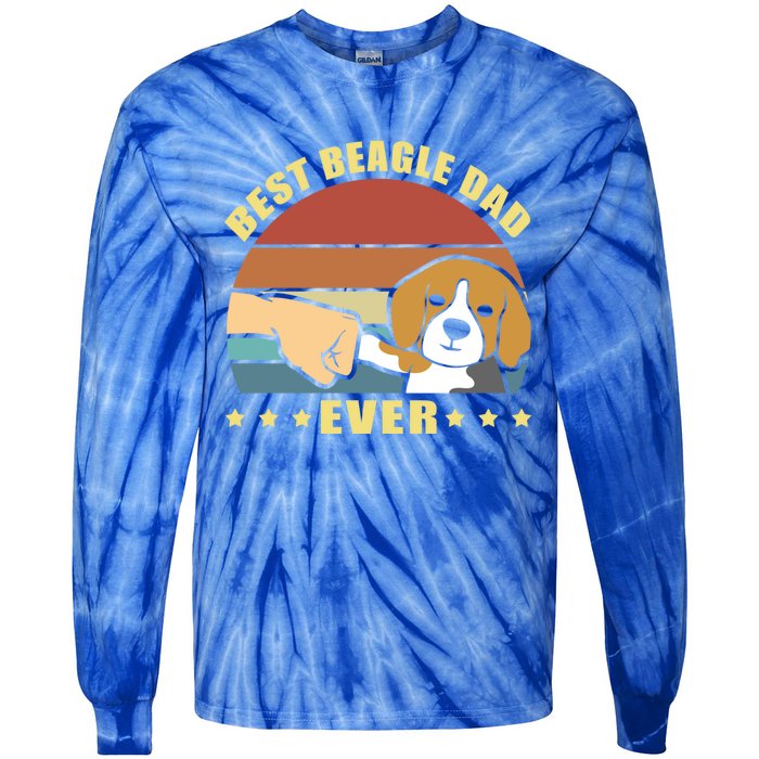 Best Beagle Dad Ever Dog Owner Father Funny Gift Tie-Dye Long Sleeve Shirt