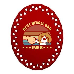 Best Beagle Dad Ever Dog Owner Father Funny Gift Ceramic Oval Ornament