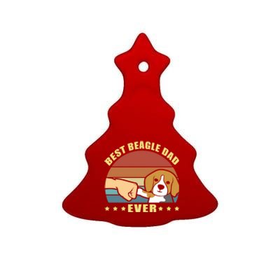 Best Beagle Dad Ever Dog Owner Father Funny Gift Ceramic Tree Ornament