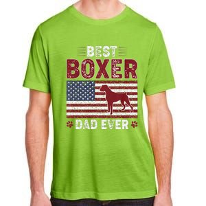 Best Boxer Dad Ever American Flag Dog Dad Adult ChromaSoft Performance T-Shirt