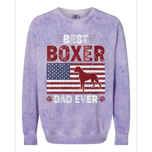 Best Boxer Dad Ever American Flag Dog Dad Colorblast Crewneck Sweatshirt