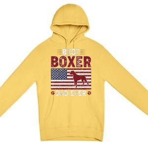 Best Boxer Dad Ever American Flag Dog Dad Premium Pullover Hoodie