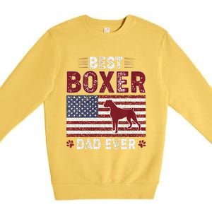 Best Boxer Dad Ever American Flag Dog Dad Premium Crewneck Sweatshirt