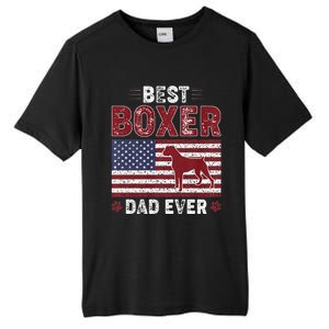 Best Boxer Dad Ever American Flag Dog Dad Tall Fusion ChromaSoft Performance T-Shirt