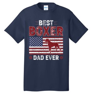 Best Boxer Dad Ever American Flag Dog Dad Tall T-Shirt