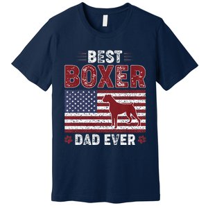 Best Boxer Dad Ever American Flag Dog Dad Premium T-Shirt