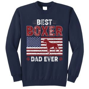 Best Boxer Dad Ever American Flag Dog Dad Tall Sweatshirt