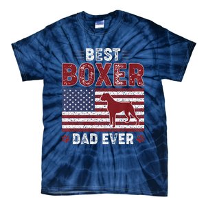 Best Boxer Dad Ever American Flag Dog Dad Tie-Dye T-Shirt