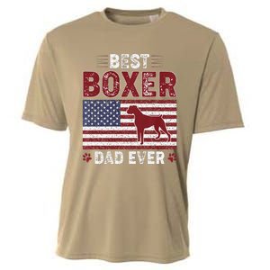 Best Boxer Dad Ever American Flag Dog Dad Cooling Performance Crew T-Shirt