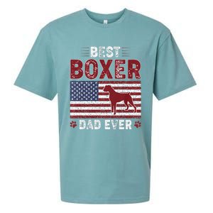 Best Boxer Dad Ever American Flag Dog Dad Sueded Cloud Jersey T-Shirt