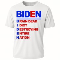 Biden Brain Dead Idiot Destroying Entire Nation Cooling Performance Crew T-Shirt