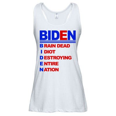 Biden Brain Dead Idiot Destroying Entire Nation Ladies Essential Flowy Tank