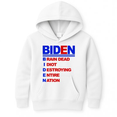 Biden Brain Dead Idiot Destroying Entire Nation Kids Hoodie