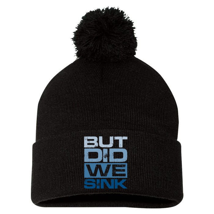 Boating But Did We Sink Pontoon Captain Pom Pom 12in Knit Beanie