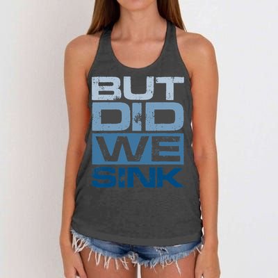 Boating But Did We Sink Pontoon Captain Women's Knotted Racerback Tank