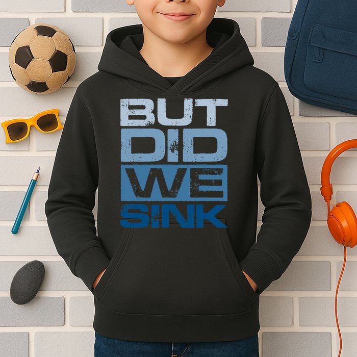 Boating But Did We Sink Pontoon Captain Kids Hoodie