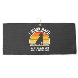 Beagle Beagle Dad I Work Hard So My Dog Can Have A Large Microfiber Waffle Golf Towel