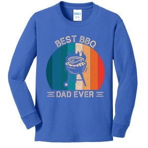 Best Bbq Dad Ever Retro Bbq Graphic Father's Day Meaningful Gift Kids Long Sleeve Shirt