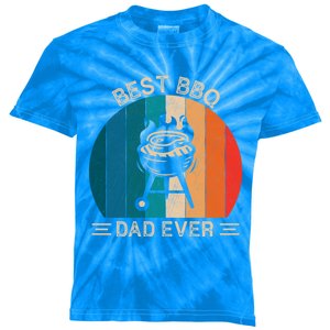 Best Bbq Dad Ever Retro Bbq Graphic Father's Day Meaningful Gift Kids Tie-Dye T-Shirt