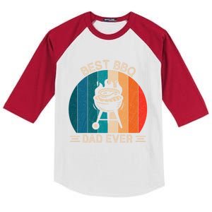 Best Bbq Dad Ever Retro Bbq Graphic Father's Day Meaningful Gift Kids Colorblock Raglan Jersey