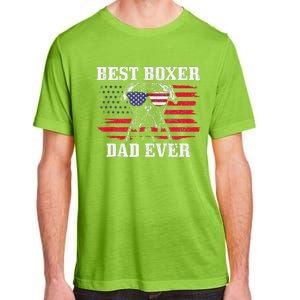 Best Boxer Dad Ever Dog Patriotic 4th Of July American Flag Adult ChromaSoft Performance T-Shirt