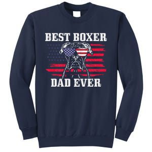 Best Boxer Dad Ever Dog Patriotic 4th Of July American Flag Sweatshirt