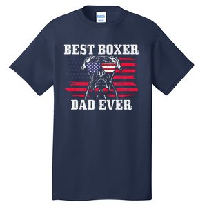 Best Boxer Dad Ever Dog Patriotic 4th Of July American Flag Tall T-Shirt