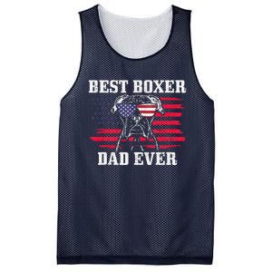 Best Boxer Dad Ever Dog Patriotic 4th Of July American Flag Mesh Reversible Basketball Jersey Tank