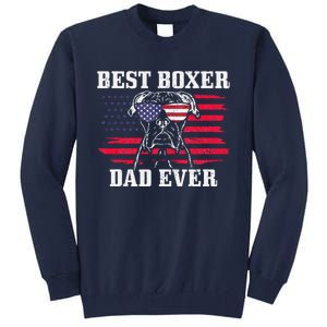 Best Boxer Dad Ever Dog Patriotic 4th Of July American Flag Tall Sweatshirt