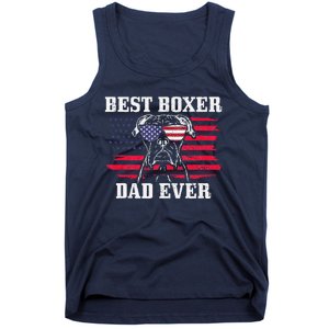 Best Boxer Dad Ever Dog Patriotic 4th Of July American Flag Tank Top