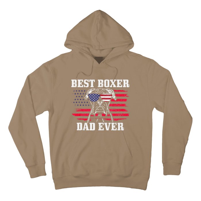 Best Boxer Dad Ever Dog Patriotic 4th Of July American Flag Hoodie