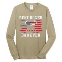 Best Boxer Dad Ever Dog Patriotic 4th Of July American Flag Tall Long Sleeve T-Shirt