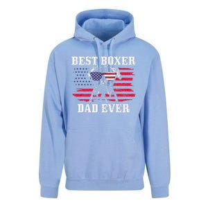 Best Boxer Dad Ever Dog Patriotic 4th Of July American Flag Unisex Surf Hoodie