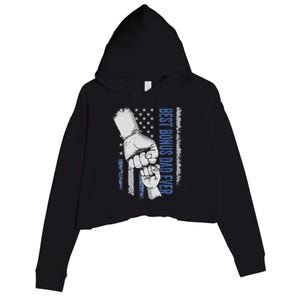 Best Bonus Dad Ever American Flag Fathers Day Gift Dad Great Gift Crop Fleece Hoodie