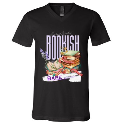 Bookish Babe Dark Romance Merch Funny V-Neck T-Shirt