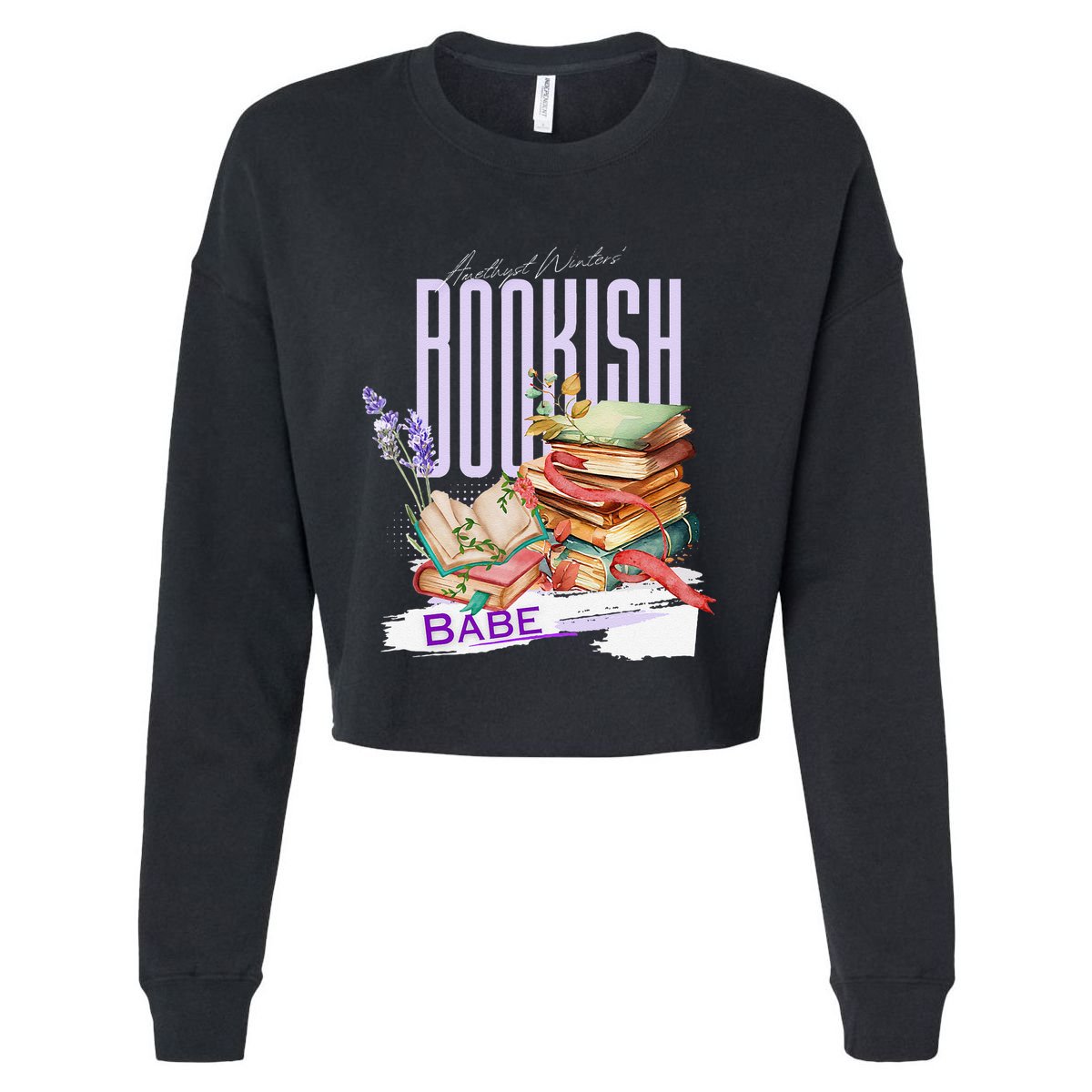 Bookish Babe Dark Romance Merch Funny Cropped Pullover Crew