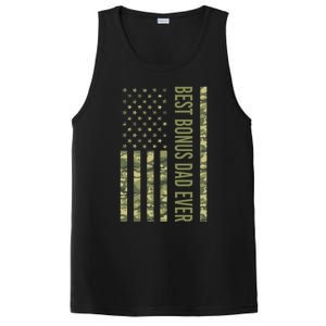 Best Bonus Dad Ever American Flag Fathers Day Us Camo Flag Cute Gift PosiCharge Competitor Tank