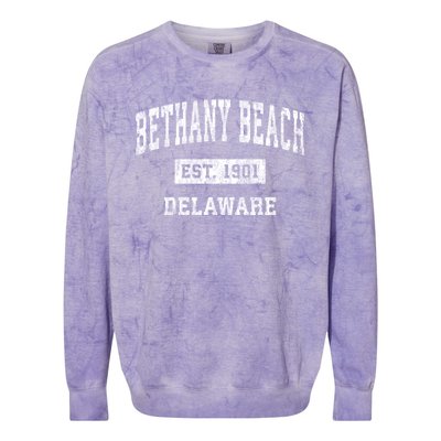 Bethany Beach Delaware De Vintage Sports Colorblast Crewneck Sweatshirt