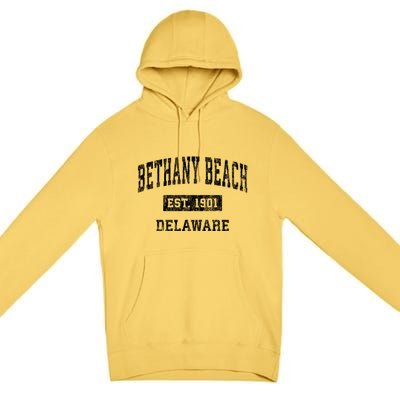 Bethany Beach Delaware De Vintage Sports Premium Pullover Hoodie