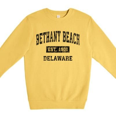 Bethany Beach Delaware De Vintage Sports Premium Crewneck Sweatshirt