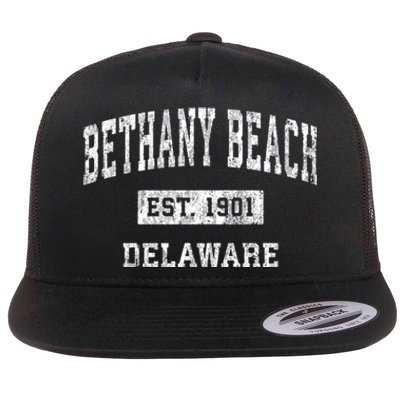 Bethany Beach Delaware De Vintage Sports Flat Bill Trucker Hat