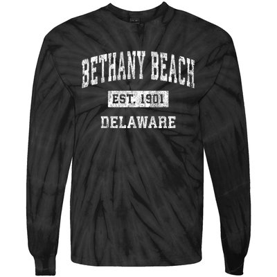 Bethany Beach Delaware De Vintage Sports Tie-Dye Long Sleeve Shirt