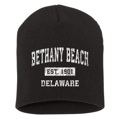 Bethany Beach Delaware De Vintage Sports Short Acrylic Beanie