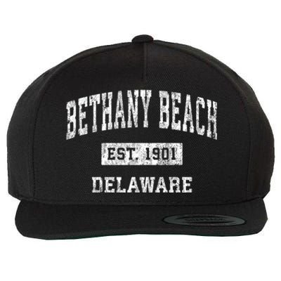 Bethany Beach Delaware De Vintage Sports Wool Snapback Cap