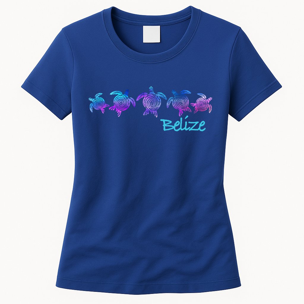 Belize Beach Design / Tribal Turtle Gift Womens T-Shirt