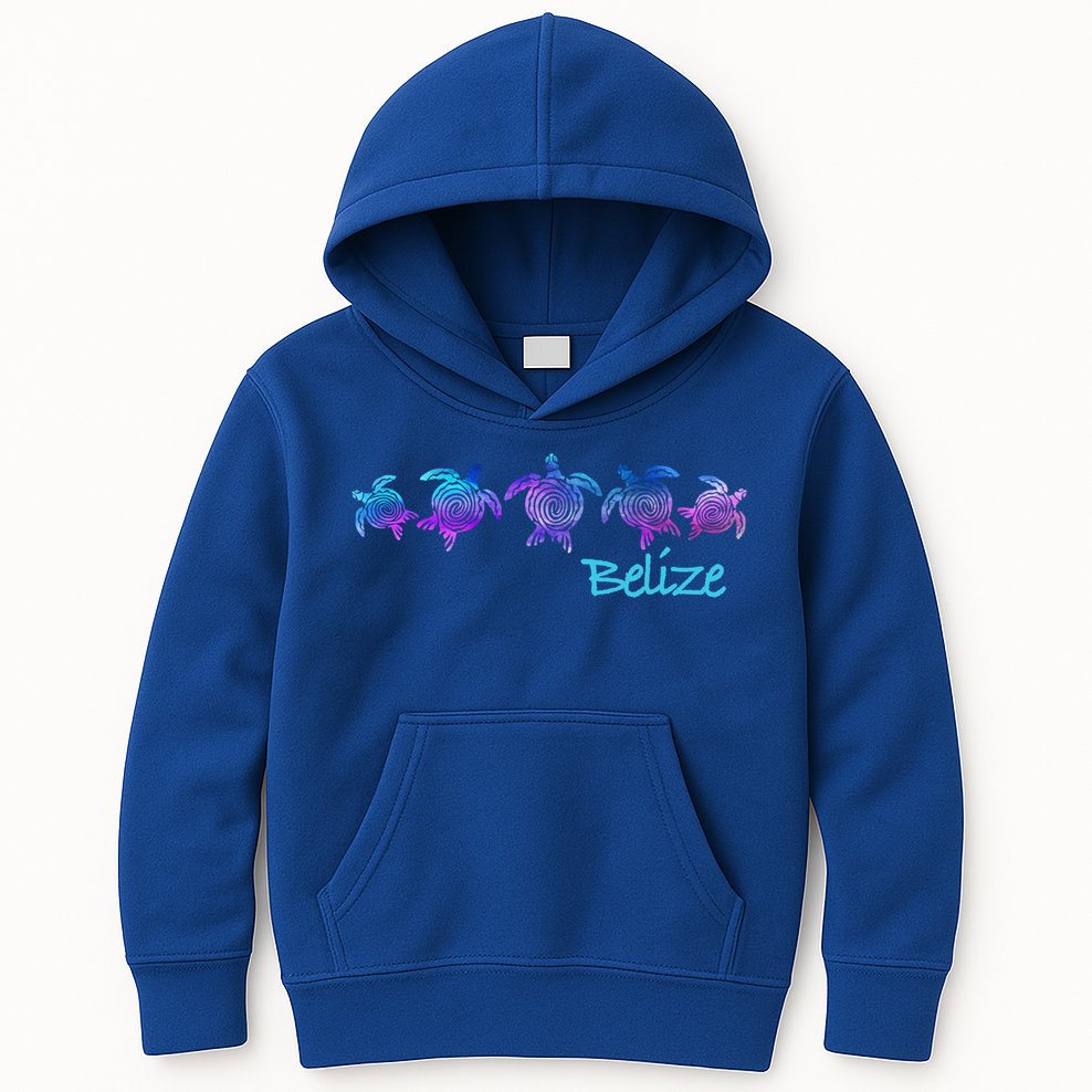 Belize Beach Design / Tribal Turtle Gift Kids Hoodie