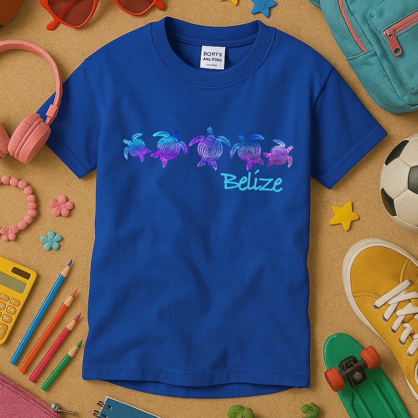 Belize Beach Design / Tribal Turtle Gift Kids T-Shirt