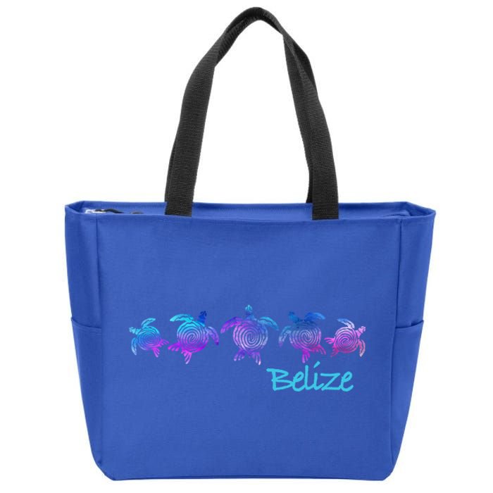 Belize Beach Design / Tribal Turtle Gift Zip Tote Bag